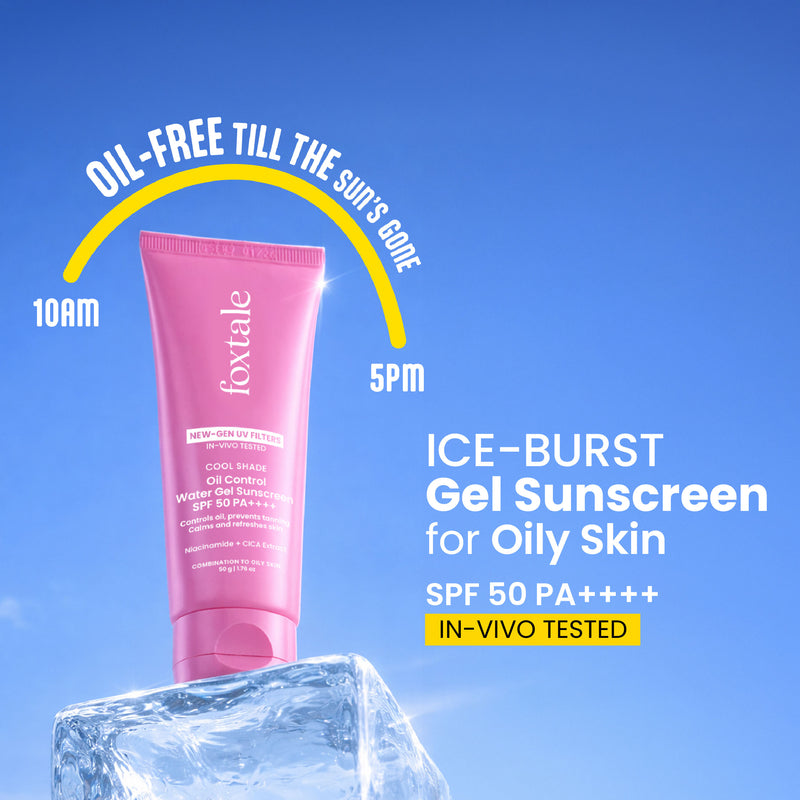 SPF 50 Cooling Gel Sunscreen for Oily & Sensitive Skin | Matte Finish | In-Vivo Tested — 50 g