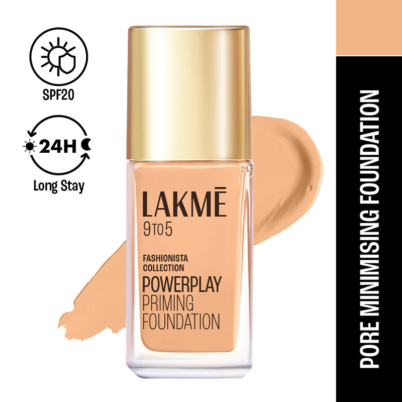 Lakmē 9to5 Powerplay Priming Foundation — 25 ml — W120 Warm Crème