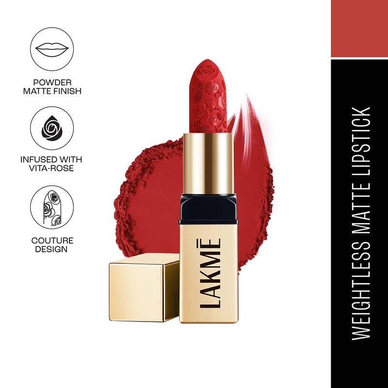Lakmē Rouge Bloom Powder Matte Bullet — 4 g — Scarlet Rose 209