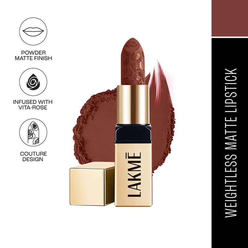 Lakmē Rouge Bloom Powder Matte Bullet — 4 g — Cocoa Carnation 204